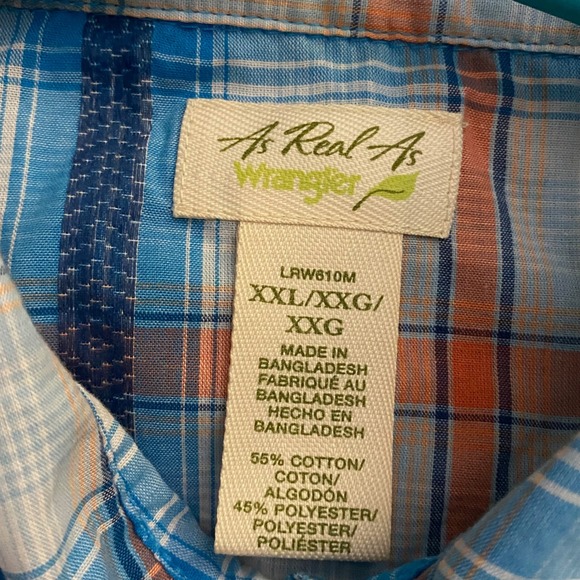 As Real As Wrangler Plaid Snap Front Long Sleeve Western Shirt Women XXLG - Picture 6 of 7